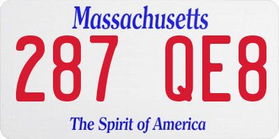 MA license plate 287QE8