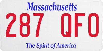 MA license plate 287QF0