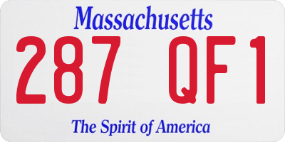 MA license plate 287QF1