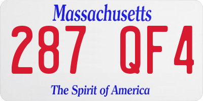 MA license plate 287QF4