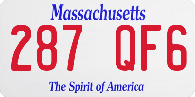 MA license plate 287QF6