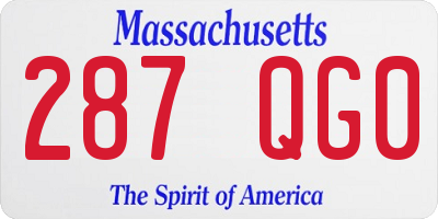 MA license plate 287QG0