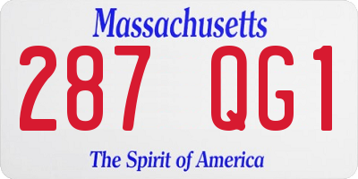 MA license plate 287QG1