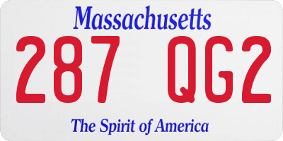 MA license plate 287QG2