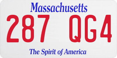 MA license plate 287QG4