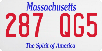 MA license plate 287QG5