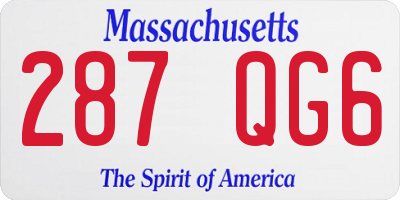 MA license plate 287QG6