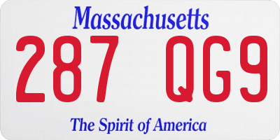 MA license plate 287QG9