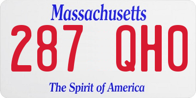 MA license plate 287QH0