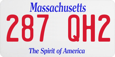MA license plate 287QH2