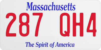 MA license plate 287QH4