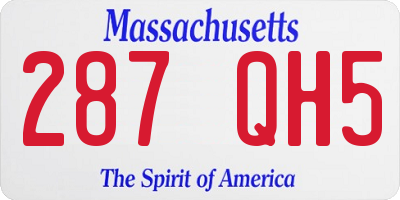 MA license plate 287QH5