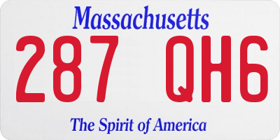 MA license plate 287QH6
