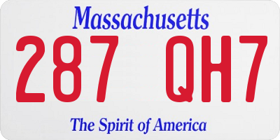 MA license plate 287QH7