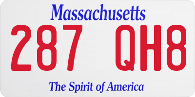 MA license plate 287QH8