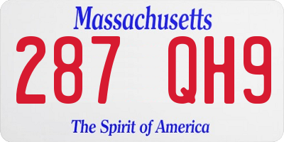 MA license plate 287QH9