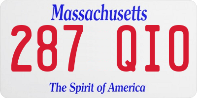 MA license plate 287QI0