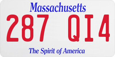 MA license plate 287QI4