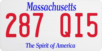 MA license plate 287QI5
