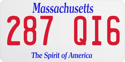 MA license plate 287QI6