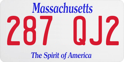 MA license plate 287QJ2