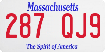 MA license plate 287QJ9