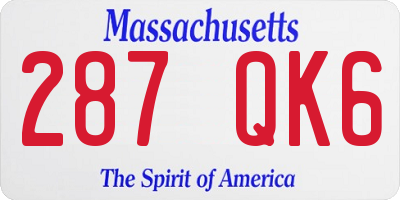 MA license plate 287QK6