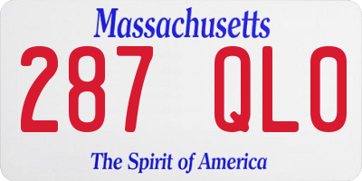 MA license plate 287QL0