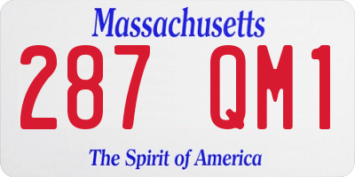MA license plate 287QM1