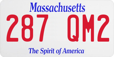 MA license plate 287QM2