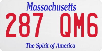 MA license plate 287QM6