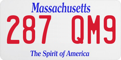MA license plate 287QM9
