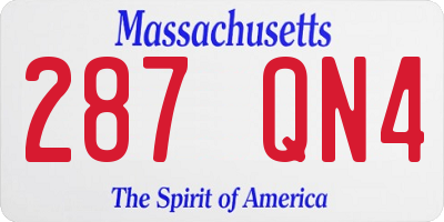 MA license plate 287QN4