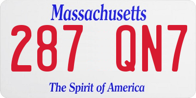 MA license plate 287QN7