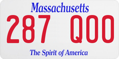 MA license plate 287QO0