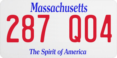 MA license plate 287QO4