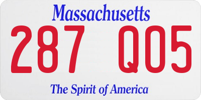 MA license plate 287QO5