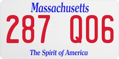 MA license plate 287QO6