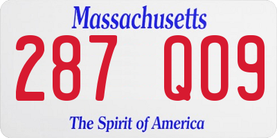 MA license plate 287QO9