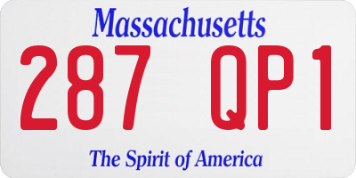 MA license plate 287QP1