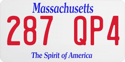 MA license plate 287QP4