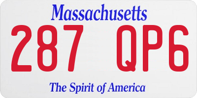 MA license plate 287QP6