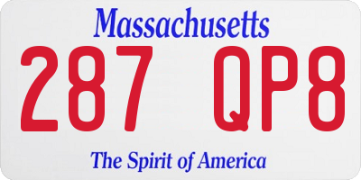 MA license plate 287QP8