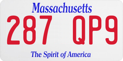 MA license plate 287QP9