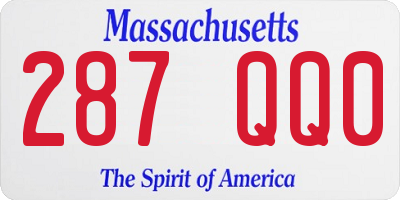MA license plate 287QQ0