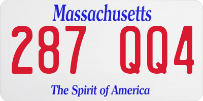 MA license plate 287QQ4