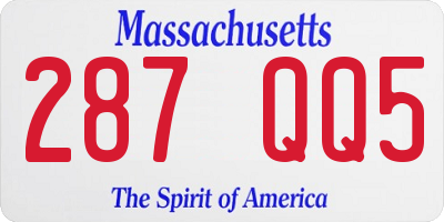MA license plate 287QQ5