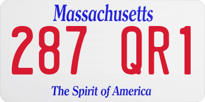 MA license plate 287QR1