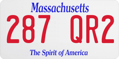 MA license plate 287QR2