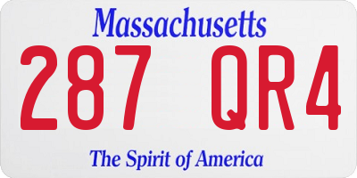 MA license plate 287QR4